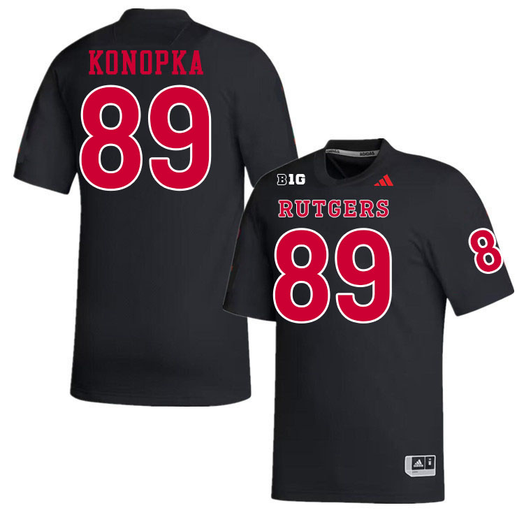 Men #89 Victor Konopka Rutgers Scarlet Knights 2024 College Football Jerseys Stitched-Black
